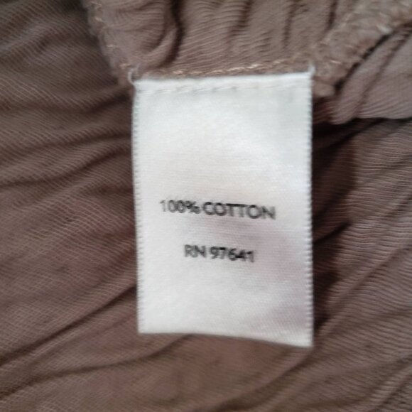 J.Jill PureJill Woman's Size L Wrinkle Look Tunic 100% Cotton Knit Tan Minimal - Picture 6 of 7